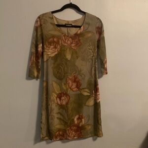 Green Floral Rose Grunge Dress